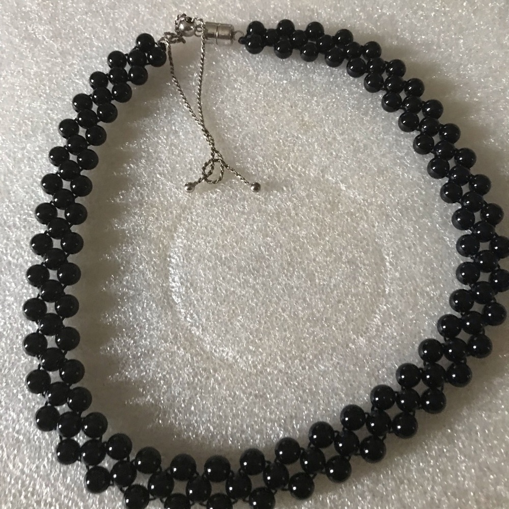Black coral Beaded Twisted Choker Necklace - Women Jewelry